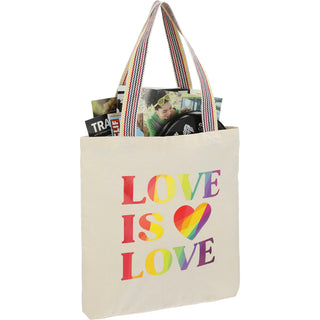 Printwear Rainbow Recycled 6oz Cotton Convention Tote (Natural)