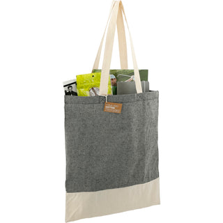 Printwear Split Recycled 5oz Cotton Twill Convention Tote (Black)