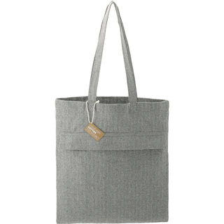 Printwear Recycled Cotton Herringbone Tote w/Zip Pocket (Dark Gray)