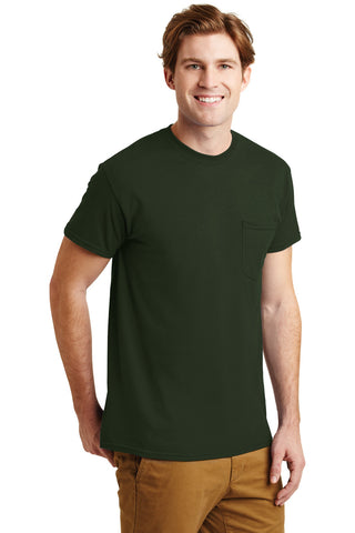 Gildan DryBlend 50 Cotton/50 Poly Pocket T-Shirt (Forest Green)