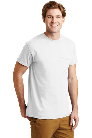 Gildan DryBlend 50 Cotton/50 Poly Pocket T-Shirt (White)