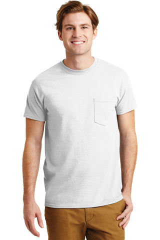 Gildan DryBlend 50 Cotton/50 Poly Pocket T-Shirt (White)
