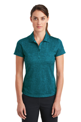 Nike Ladies Dri-FIT Crosshatch Polo (Blustery/ Navy)