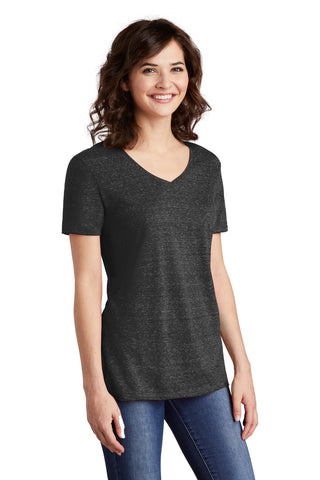 Jerzees Ladies Snow Heather Jersey V-Neck T-Shirt (Black Ink)