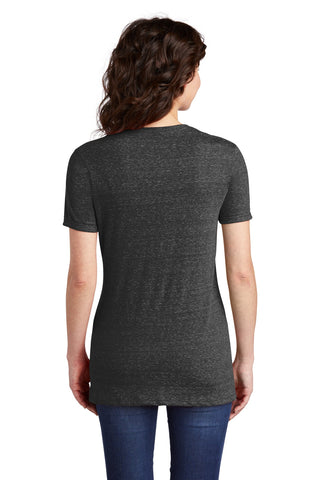 Jerzees Ladies Snow Heather Jersey V-Neck T-Shirt (Black Ink)