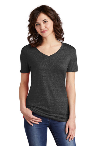 Jerzees Ladies Snow Heather Jersey V-Neck T-Shirt (Black Ink)