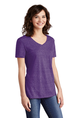 Jerzees Ladies Snow Heather Jersey V-Neck T-Shirt (Purple)