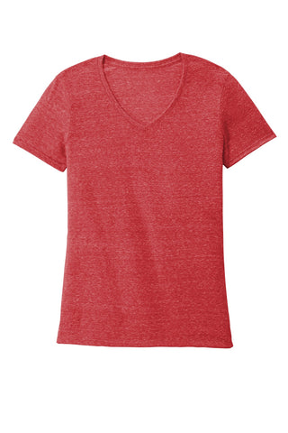 Jerzees Ladies Snow Heather Jersey V-Neck T-Shirt (Red)