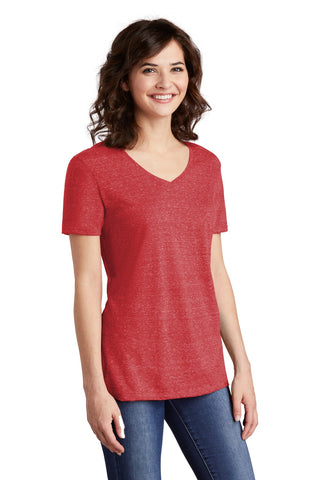 Jerzees Ladies Snow Heather Jersey V-Neck T-Shirt (Red)