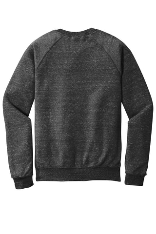 Jerzees Snow Heather French Terry Raglan Crew (Black Ink)