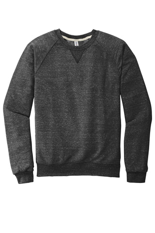 Jerzees Snow Heather French Terry Raglan Crew (Black Ink)