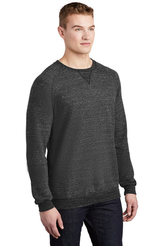 Jerzees Snow Heather French Terry Raglan Crew (Black Ink)