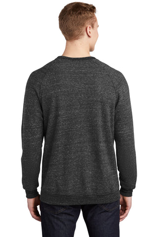 Jerzees Snow Heather French Terry Raglan Crew (Black Ink)