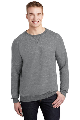 Jerzees Snow Heather French Terry Raglan Crew (Charcoal)