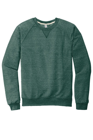 Jerzees Snow Heather French Terry Raglan Crew (Forest Green)