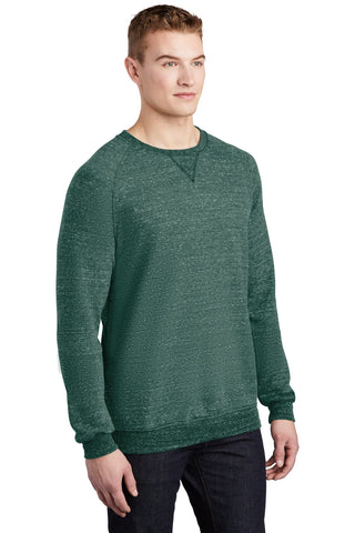 Jerzees Snow Heather French Terry Raglan Crew (Forest Green)