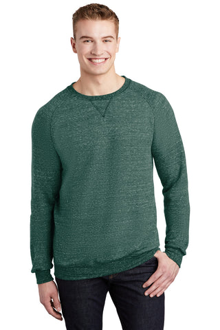 Jerzees Snow Heather French Terry Raglan Crew (Forest Green)