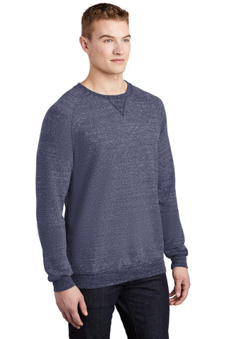 Jerzees Snow Heather French Terry Raglan Crew (Navy)