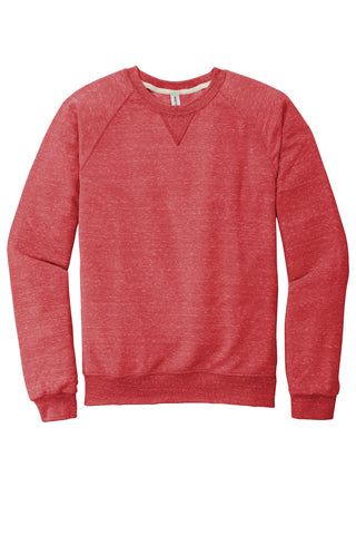 Jerzees Snow Heather French Terry Raglan Crew (Red)