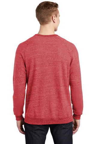 Jerzees Snow Heather French Terry Raglan Crew (Red)