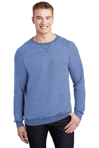 Jerzees Snow Heather French Terry Raglan Crew (Royal)