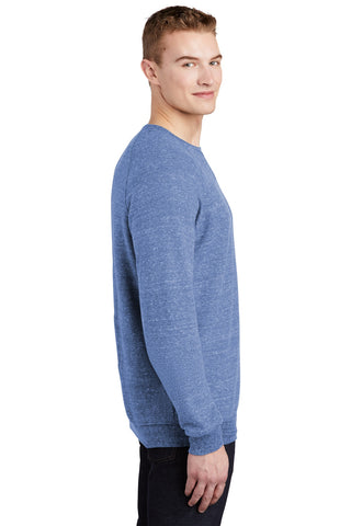 Jerzees Snow Heather French Terry Raglan Crew (Royal)