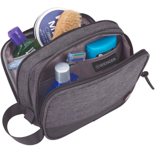 Wenger RPET Dual Compartment Dopp Kit (Charcoal)