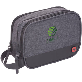 Wenger RPET Dual Compartment Dopp Kit (Charcoal)