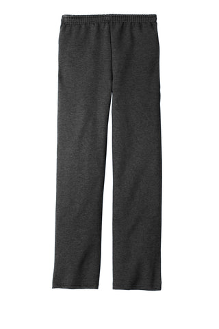 Jerzees NuBlend Open Bottom Pant with Pockets (Black Heather)