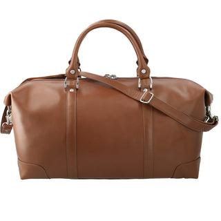 Cutter & Buck 19" Leather Weekender Duffel Bag (Chestnut)