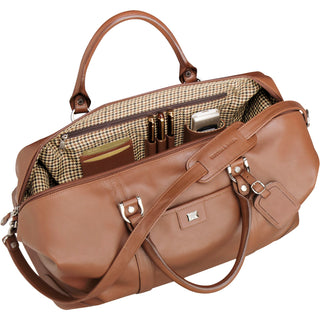 Cutter & Buck 19" Leather Weekender Duffel Bag (Chestnut)