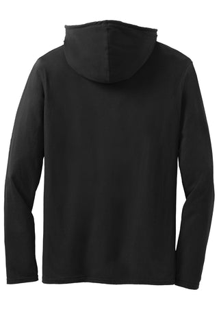 Gildan 100% Ring Spun Cotton Long Sleeve Hooded T-Shirt (Black/ Dark Grey)