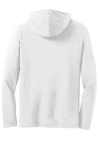 Gildan 100% Ring Spun Cotton Long Sleeve Hooded T-Shirt (White/ Dark Grey)