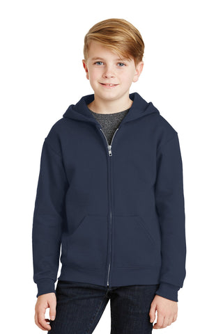 Jerzees Youth NuBlend Full-Zip Hooded Sweatshirt (Navy)