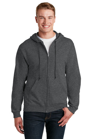 Jerzees NuBlend Full-Zip Hooded Sweatshirt (Black Heather)