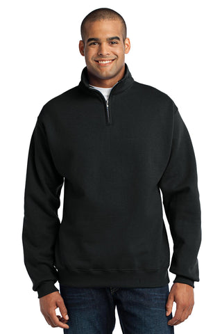 Jerzees NuBlend 1/4-Zip Cadet Collar Sweatshirt (Black)