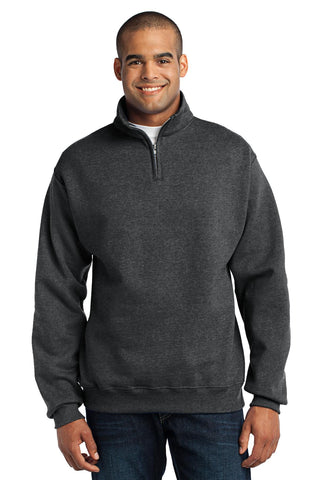 Jerzees NuBlend 1/4-Zip Cadet Collar Sweatshirt (Black Heather)