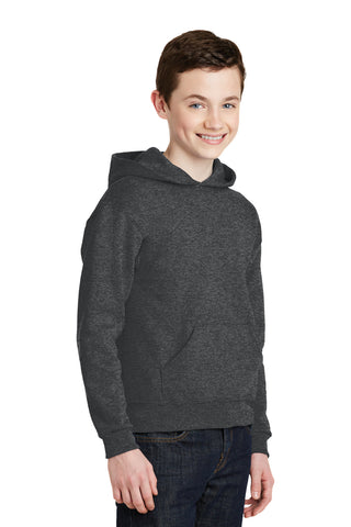 Jerzees Youth NuBlend Pullover Hooded Sweatshirt (Black Heather)