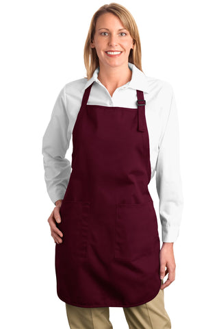 Port Authority Full-Length Apron with Pockets (Maroon)