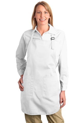 Port Authority Full-Length Apron with Pockets (White)