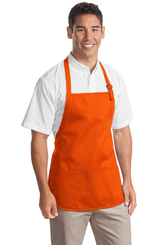 Port Authority Medium-Length Apron with Pouch Pockets (Orange)