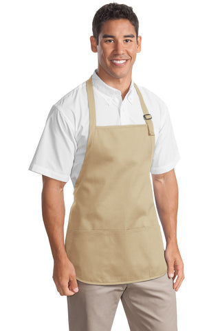 Port Authority Medium-Length Apron with Pouch Pockets (Stone)