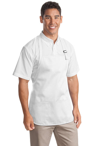 Port Authority Medium-Length Apron with Pouch Pockets (White)