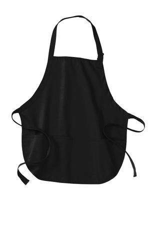 Port Authority Medium-Length Apron with Pouch Pockets (Black)