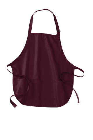 Port Authority Medium-Length Apron with Pouch Pockets (Maroon)