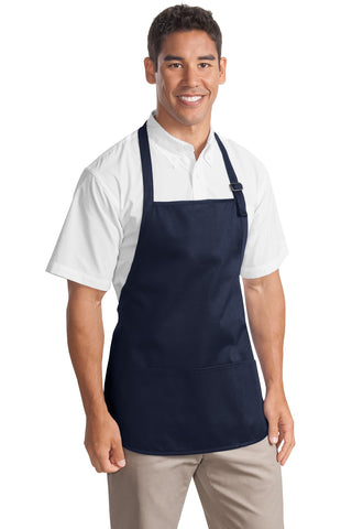 Port Authority Medium-Length Apron with Pouch Pockets (Navy)