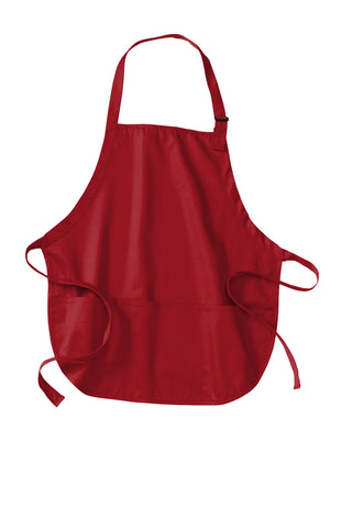 Port Authority Medium-Length Apron with Pouch Pockets (Red)