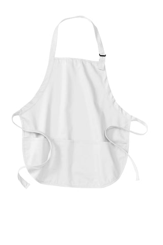 Port Authority Medium-Length Apron with Pouch Pockets (White)