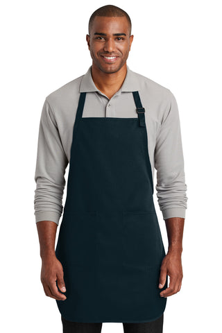 Port Authority Full-Length Two-Pocket Bib Apron (Navy)