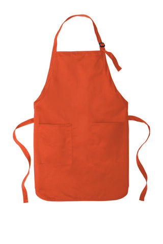 Port Authority Full-Length Two-Pocket Bib Apron (Orange)